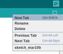 Add a new tab with Arduino IDE