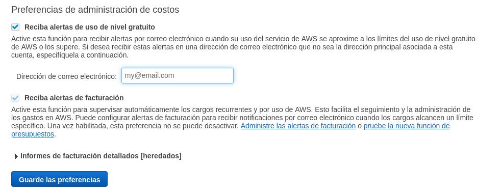 Enable billing alerts
